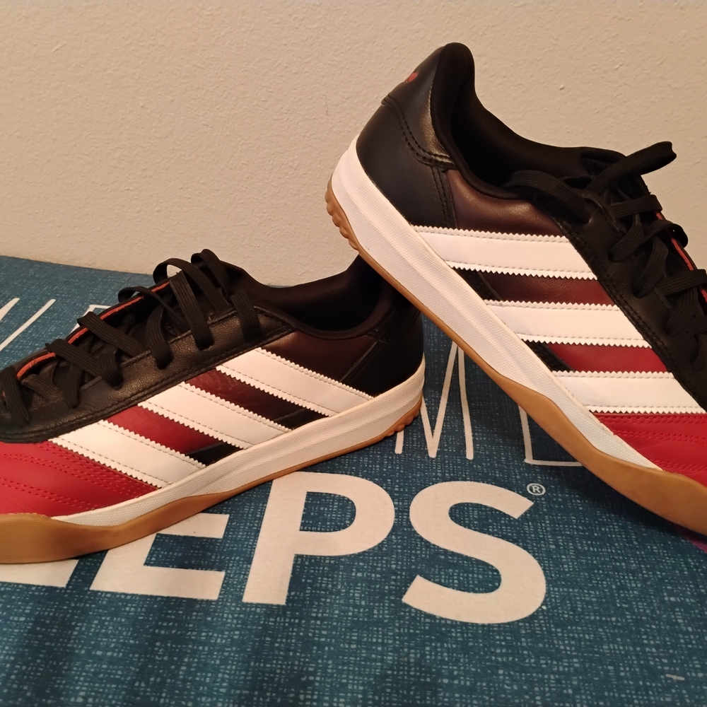 adidas Black, Red, and White Athletic Shoes